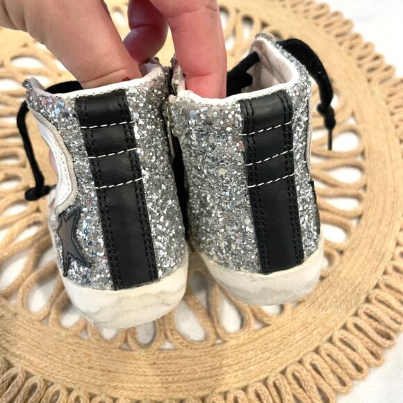 Golden Goose Slide Laminated Leather & Glitter High-Top Sneakers EU 23/ US 7 - Picture 7 of 11